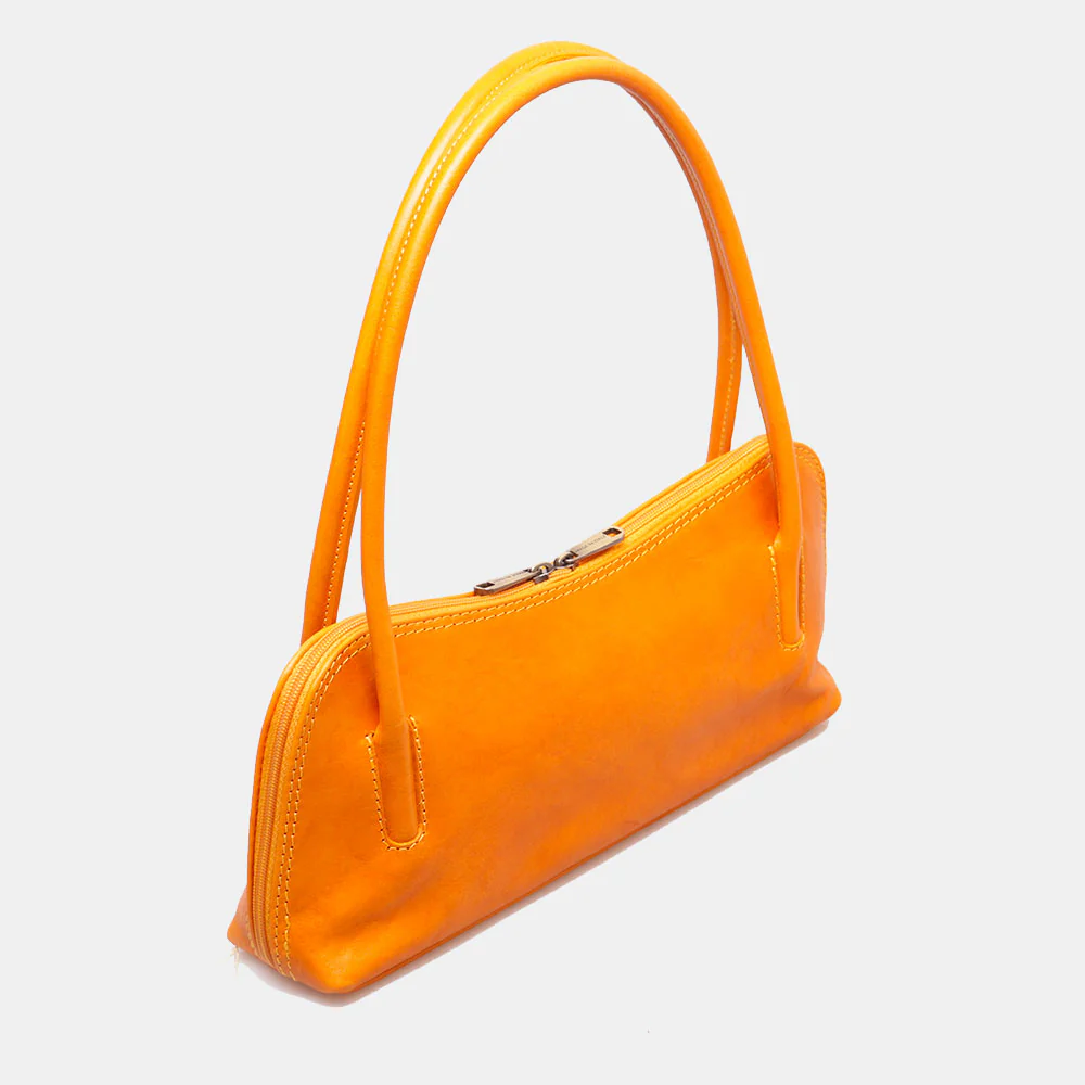 Borsa a Spalla VIAVERDI in Pelle Miele Made in Italy linea Firenze - Image 4