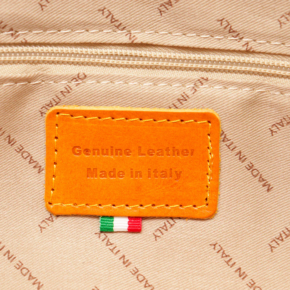 Borsa a Spalla VIAVERDI in Pelle Miele Made in Italy linea Firenze - Image 9