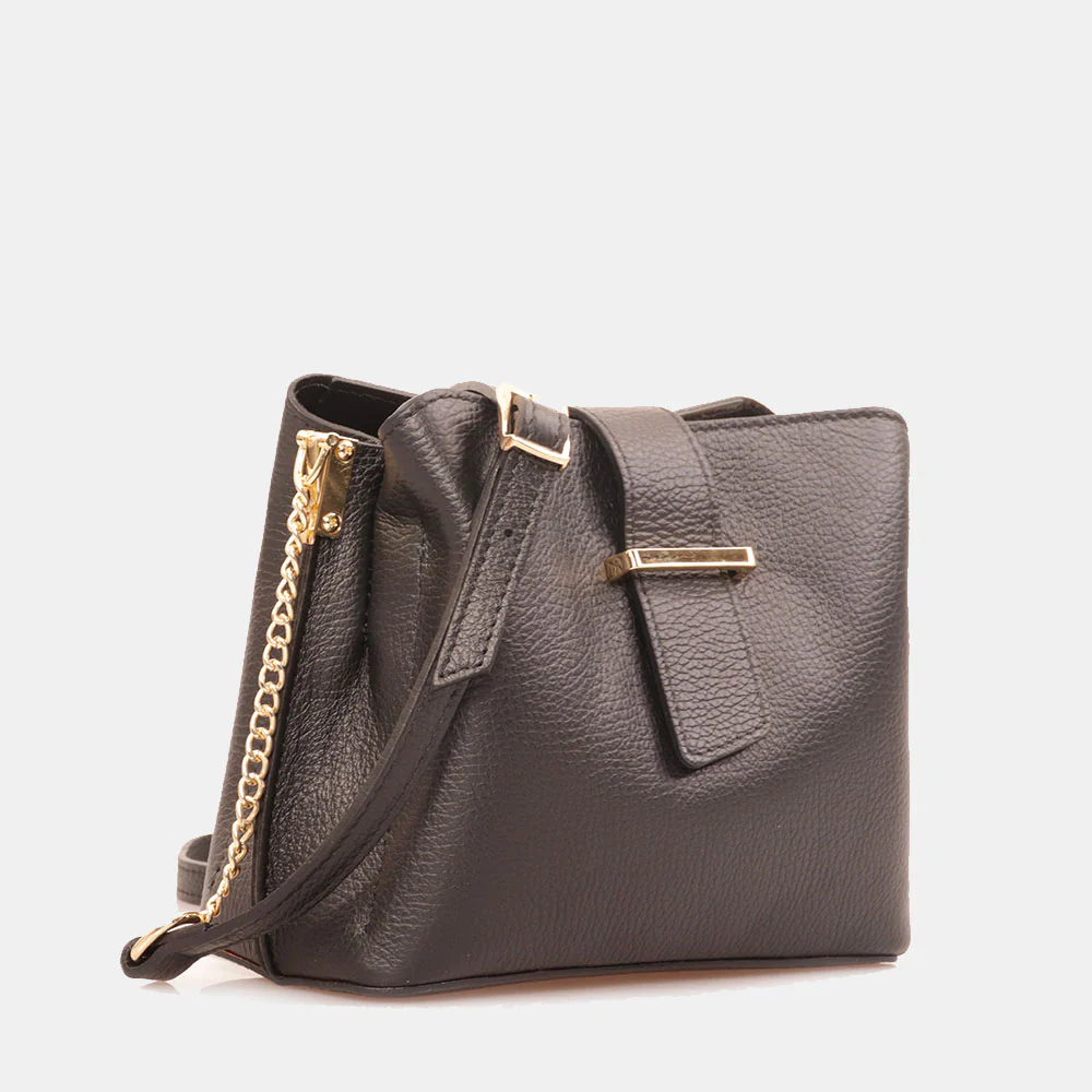 Borsa a Spalla VIAVERDI in Pelle Nera Made in Italy - Image 2