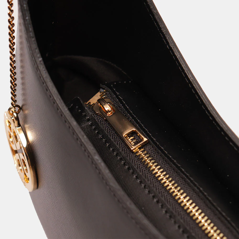 Borsa a Spalla VIAVERDI in Pelle Nera Made in Italy linea Certaldo - Image 7