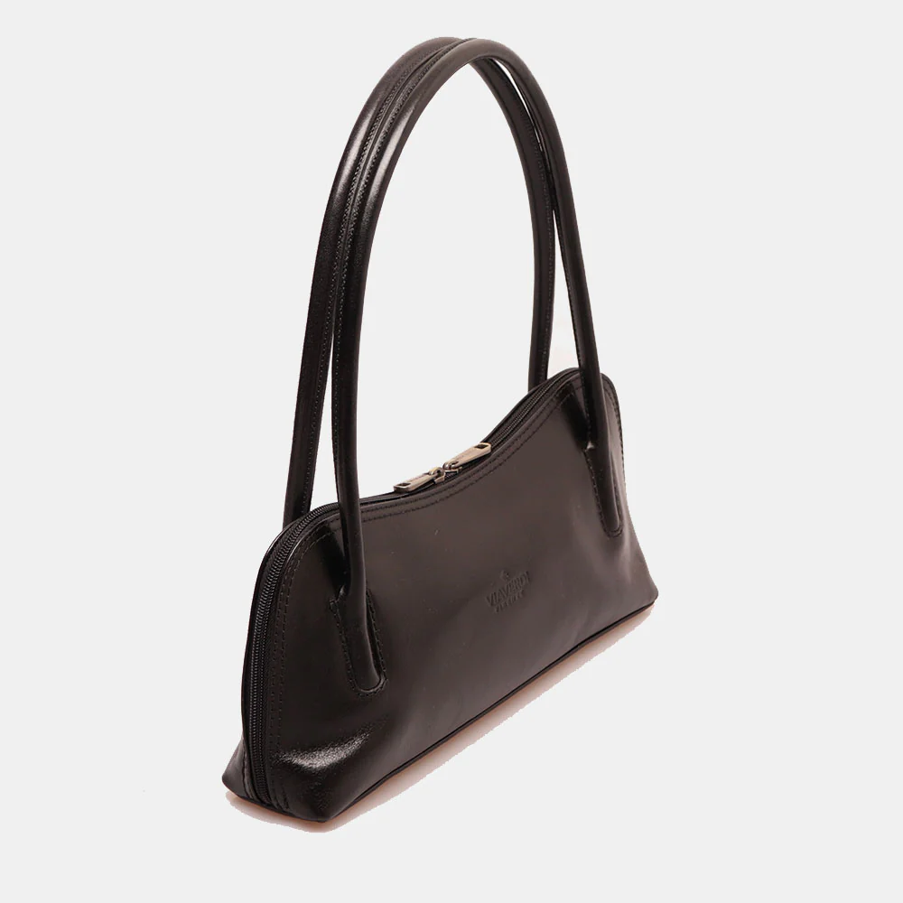 Borsa a Spalla VIAVERDI in Pelle Nera Made in Italy linea Firenze - Image 2