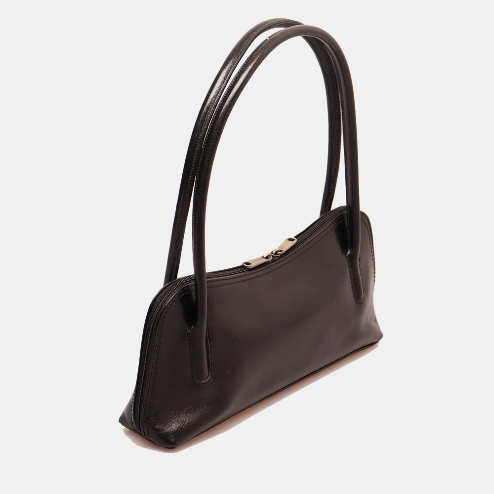 Borsa a Spalla VIAVERDI in Pelle Nera Made in Italy linea Firenze - Image 3