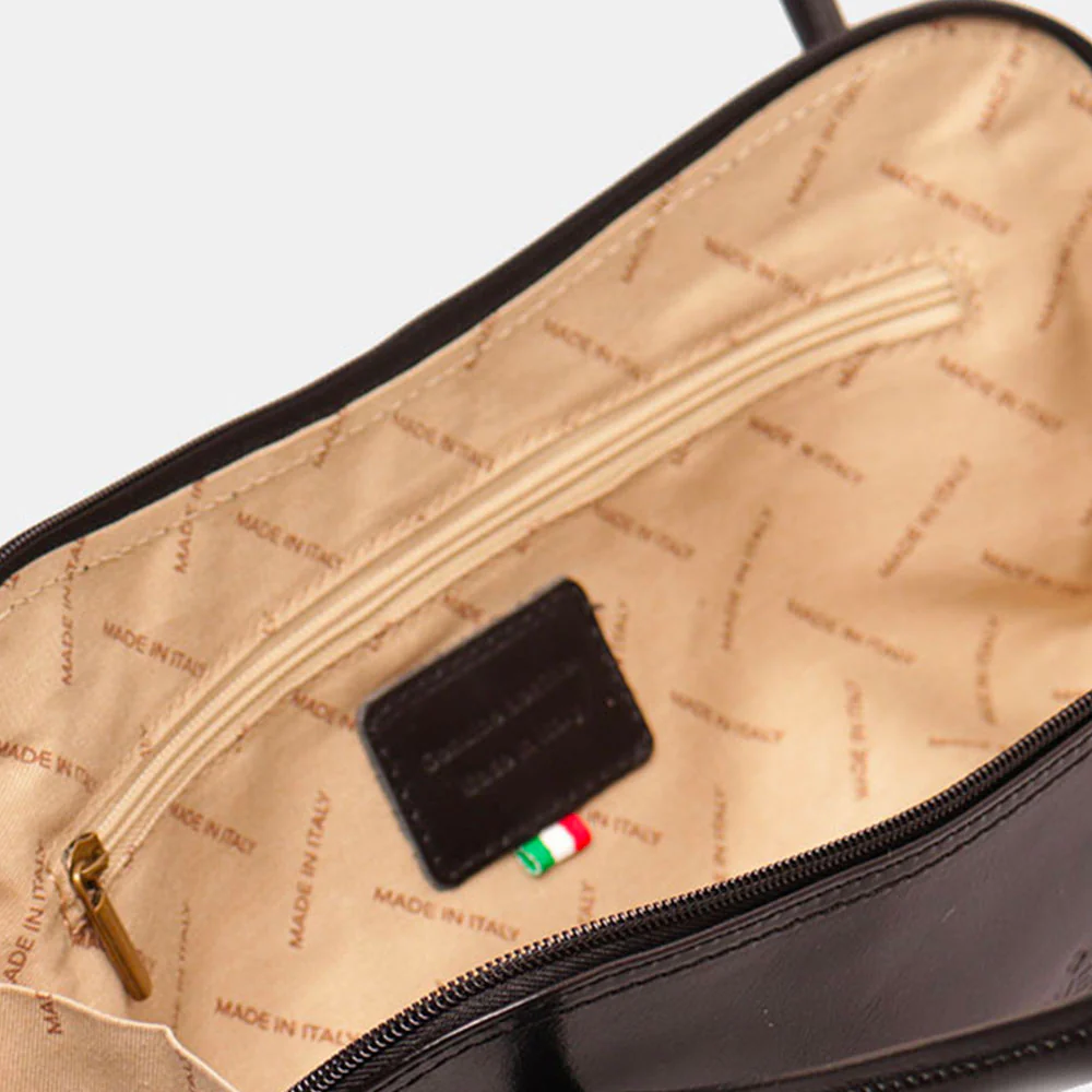 Borsa a Spalla VIAVERDI in Pelle Nera Made in Italy linea Firenze - Image 4