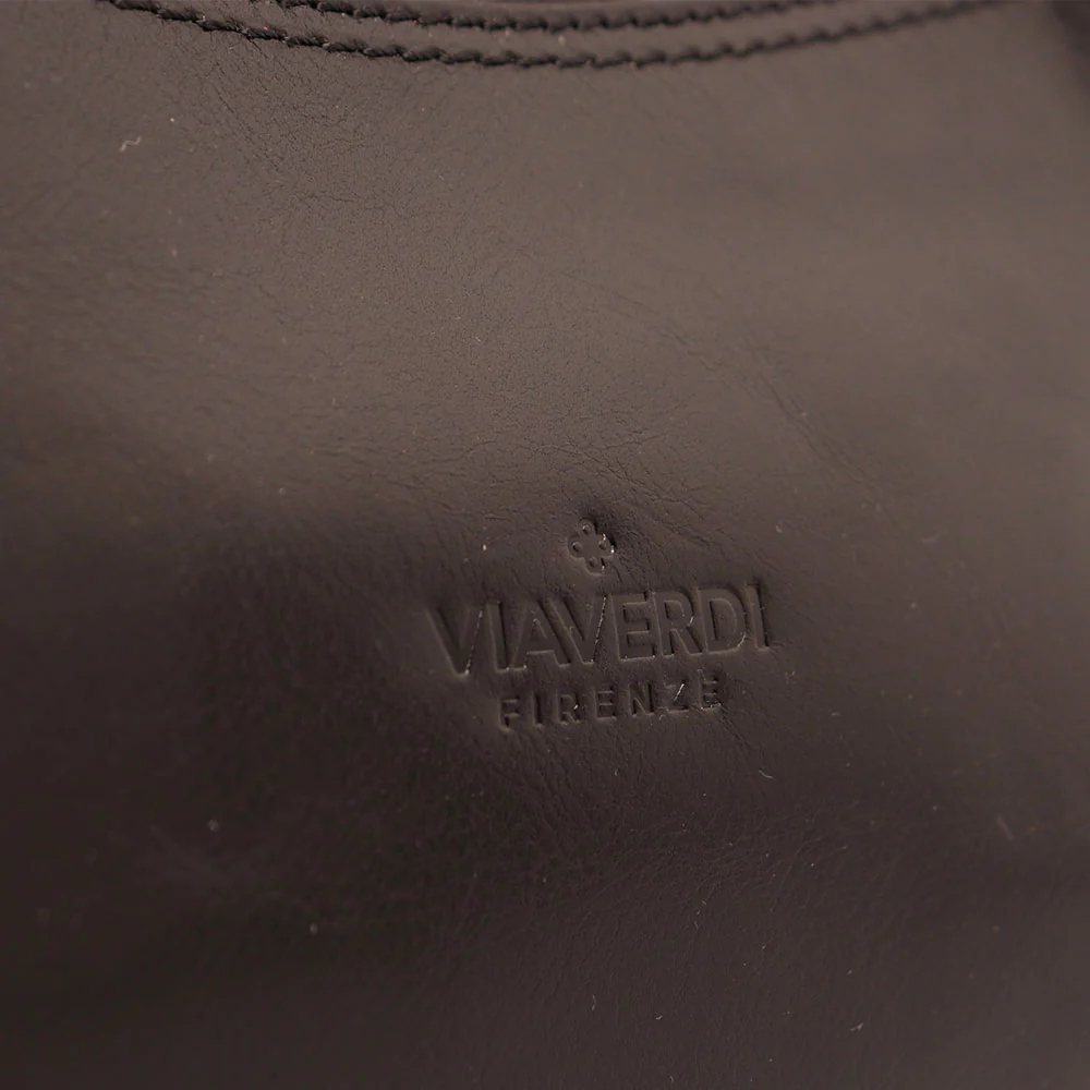 Borsa a Spalla VIAVERDI in Pelle Nera Made in Italy linea Firenze - Image 7