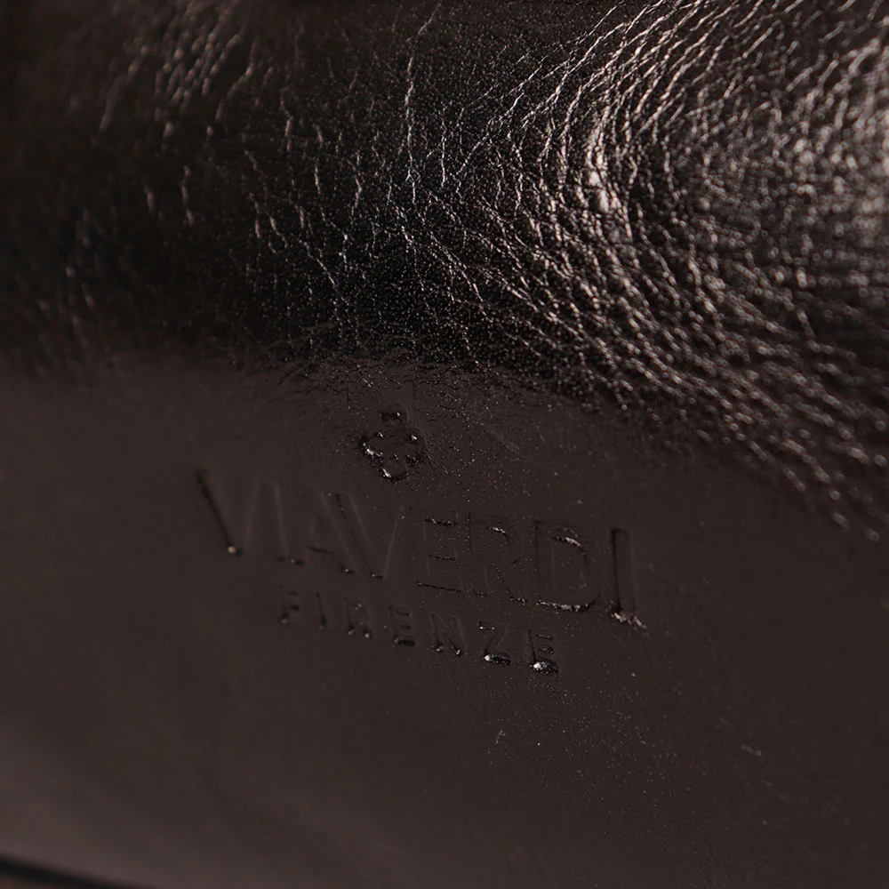 Borsa a Spalla VIAVERDI in Pelle Nera Made in Italy linea Firenze - Image 9