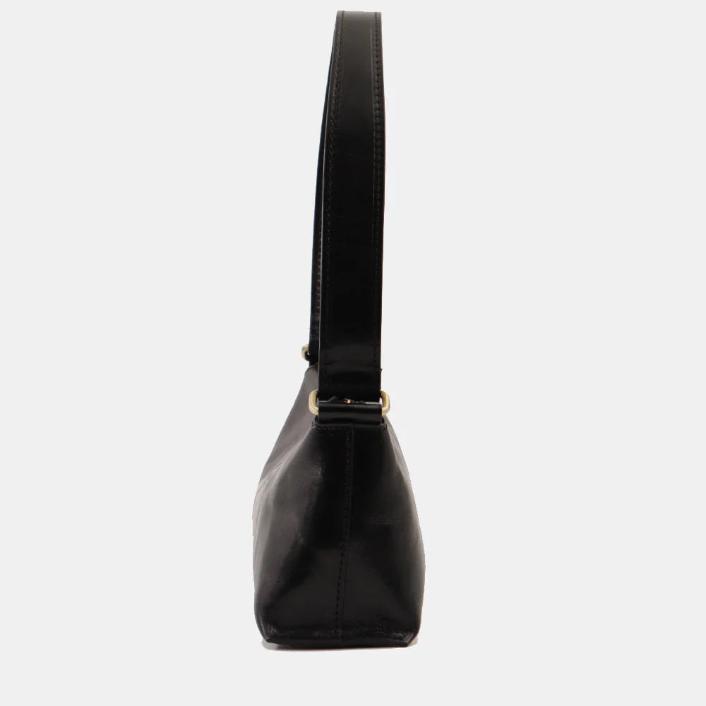 Borsa a Spalla VIAVERDI in Pelle Nera Made in Italy linea Firenze - Image 4