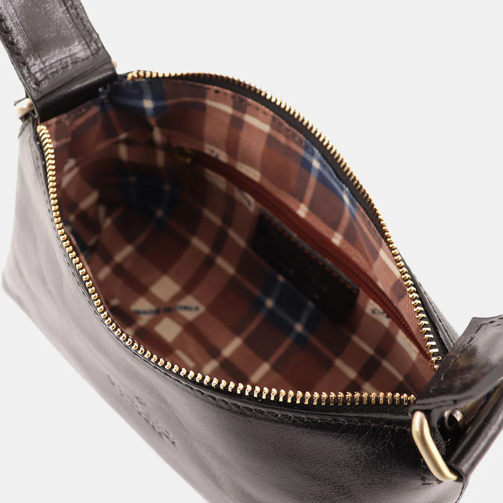 Borsa a Spalla VIAVERDI in Pelle Nera Made in Italy linea Firenze - Image 8