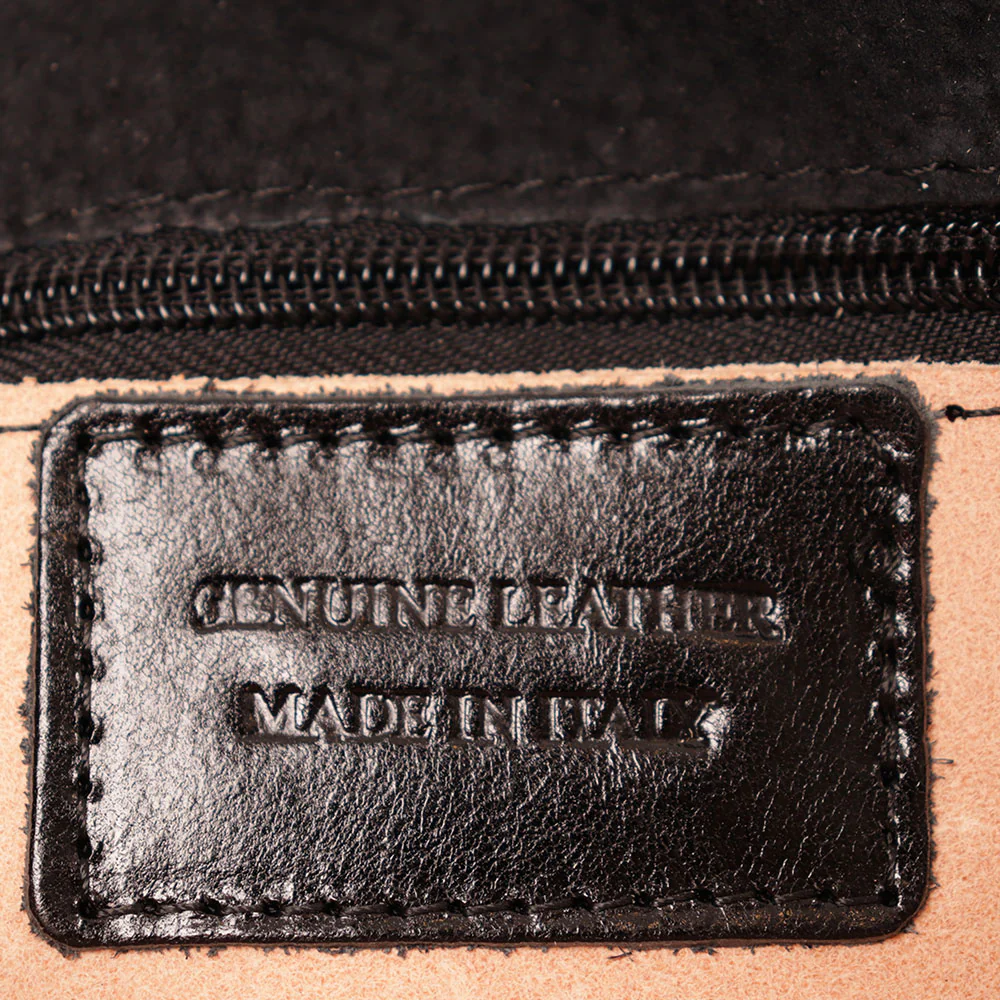 Borsa a tracolla VIAVERDI in Pelle Nera Made in Italy linea Firenze - Image 9