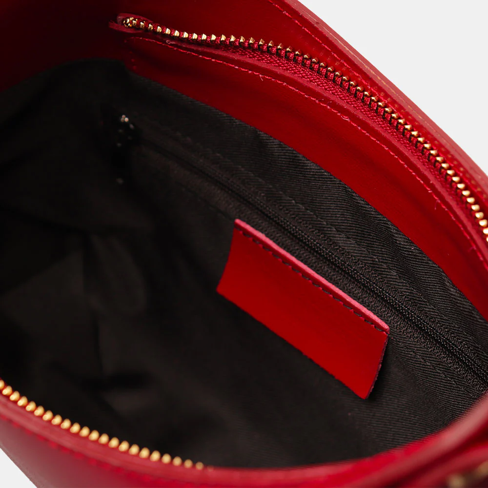 Borsa a Spalla VIAVERDI in Pelle Rossa Made in Italy linea Certaldo - Image 7
