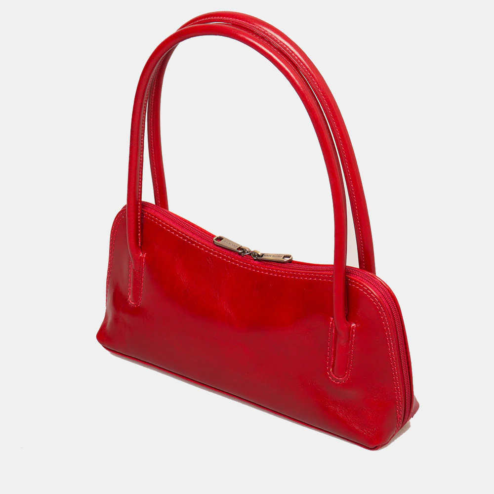 Borsa a Spalla VIAVERDI in Pelle Rossa Made in Italy linea Firenze - Image 3