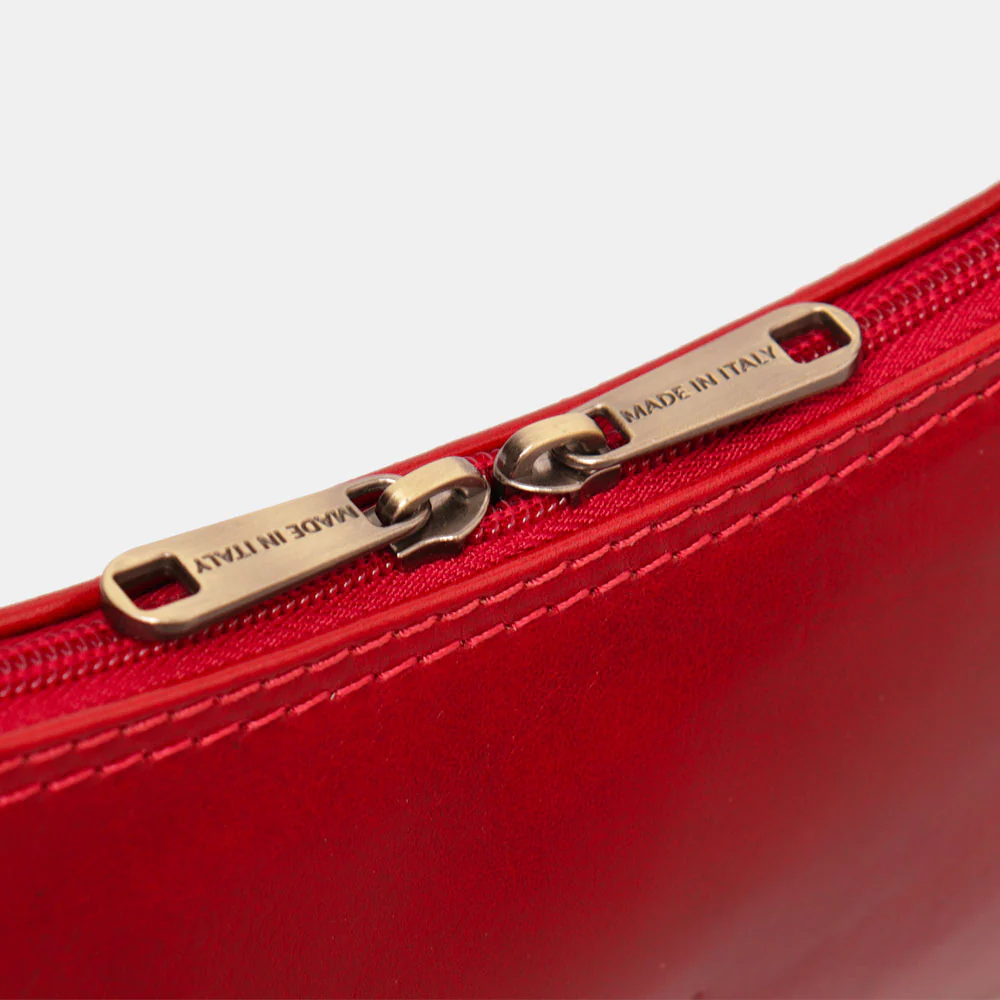 Borsa a Spalla VIAVERDI in Pelle Rossa Made in Italy linea Firenze - Image 6