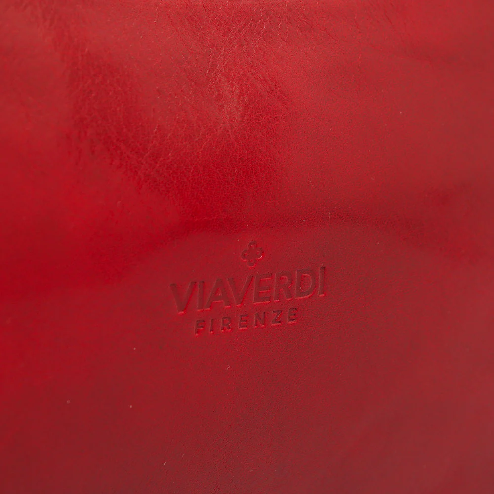 Borsa a Spalla VIAVERDI in Pelle Rossa Made in Italy linea Firenze - Image 7