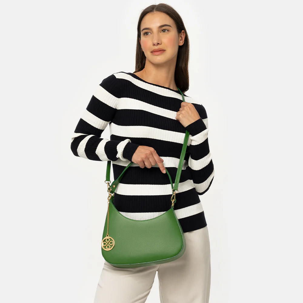 Borsa a Spalla VIAVERDI in Pelle Rossa Made in Italy linea Certaldo - Image 3