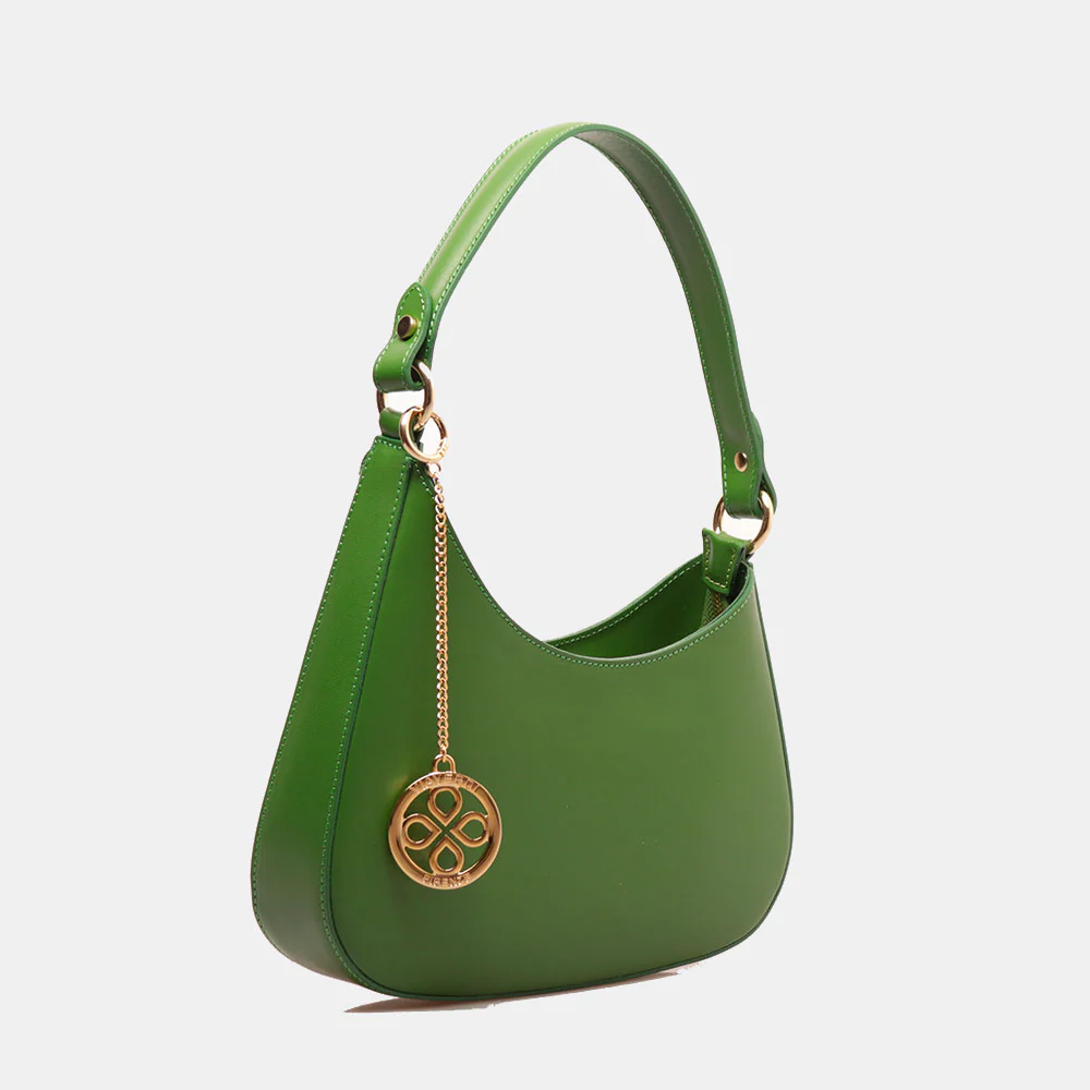 Borsa a Spalla VIAVERDI in Pelle Verde Made in Italy linea Certaldo - Image 5