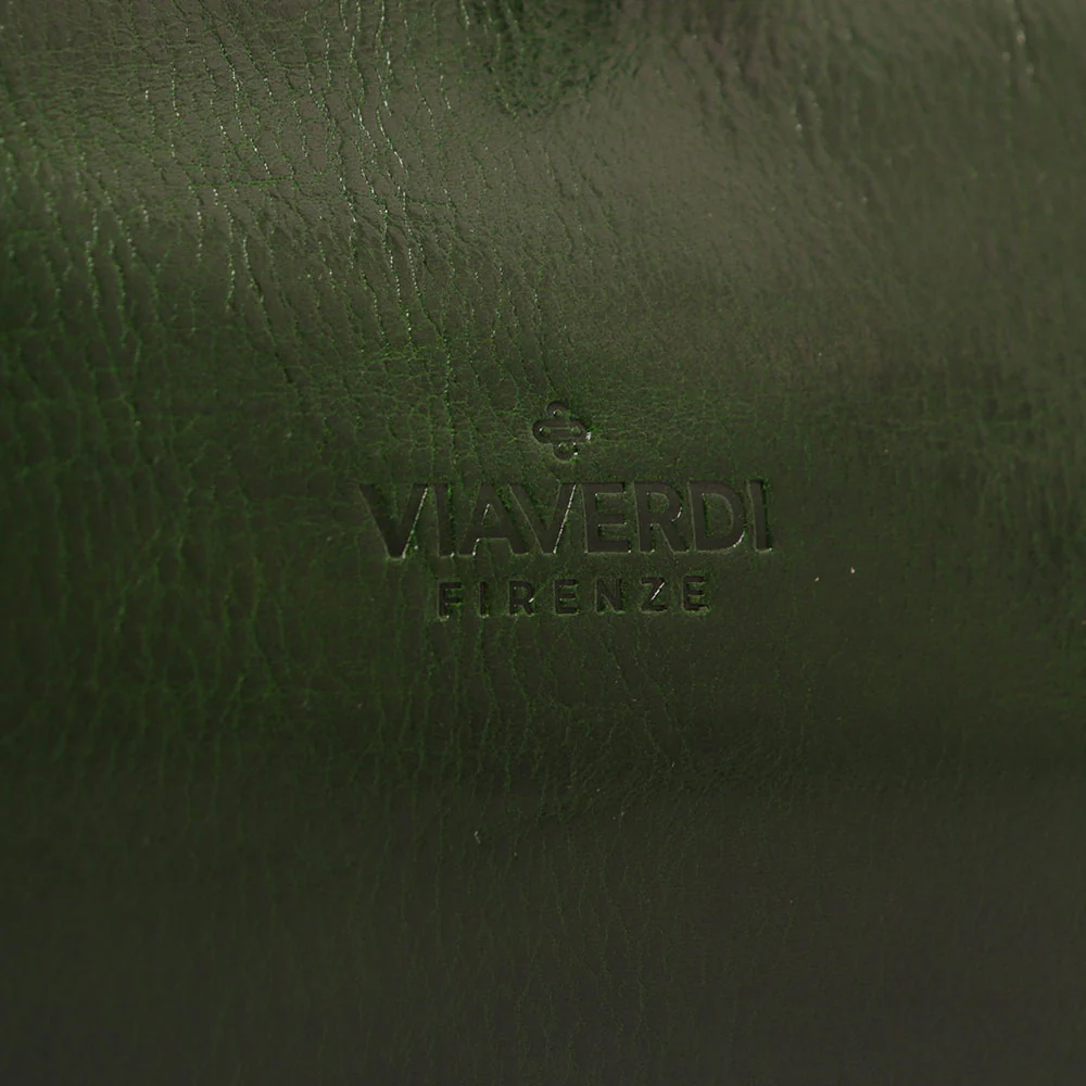Borsa a Spalla VIAVERDI in Pelle Verde Made in Italy linea Firenze - Image 10