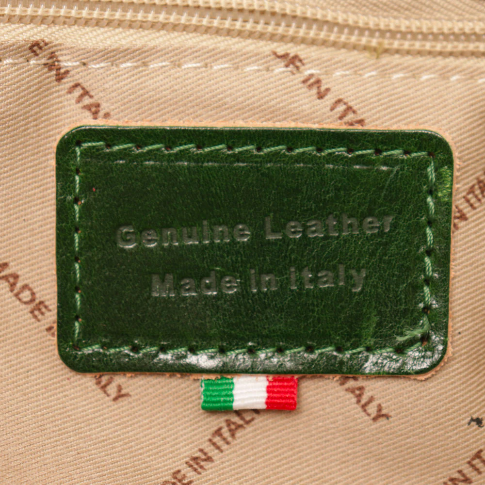 Borsa a Spalla VIAVERDI in Pelle Verde Made in Italy linea Firenze - Image 11