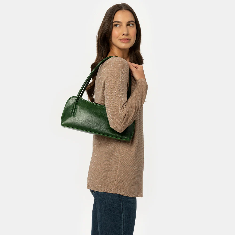 Borsa a Spalla VIAVERDI in Pelle Arancio Made in Italy linea Firenze - Image 3
