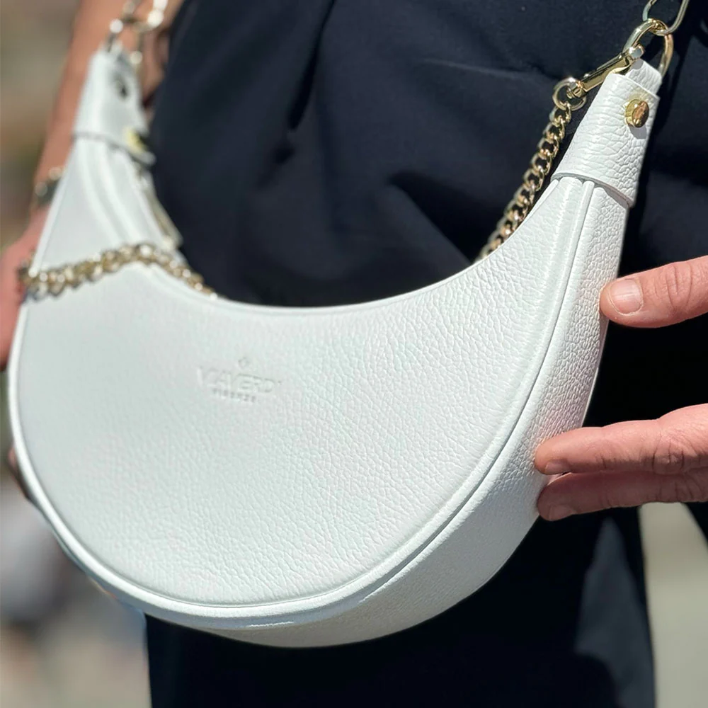 Borsa a Tracolla in Pelle Bianca VIAVERDI Made in Italy - Image 9