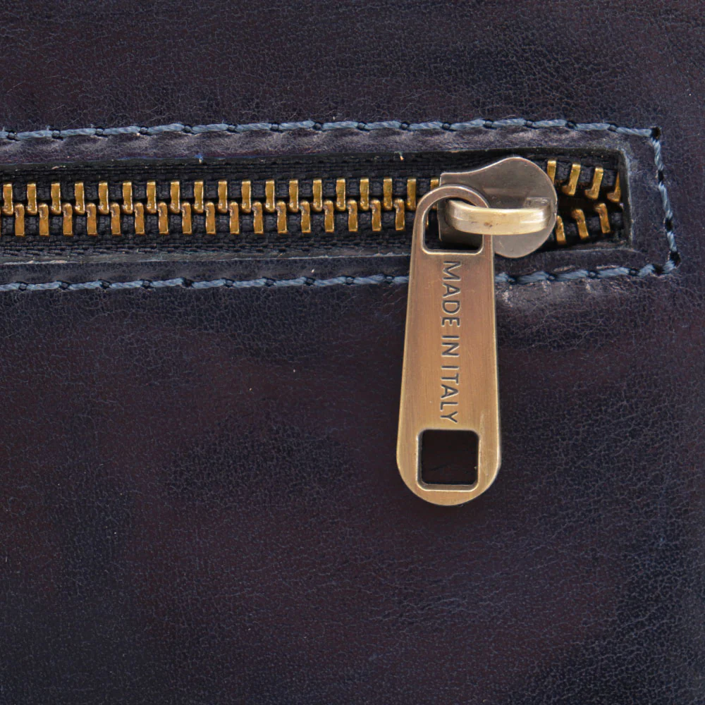 Borsa a Tracolla in Pelle Blu VIAVERDI Made in Italy linea Firenze - Image 13