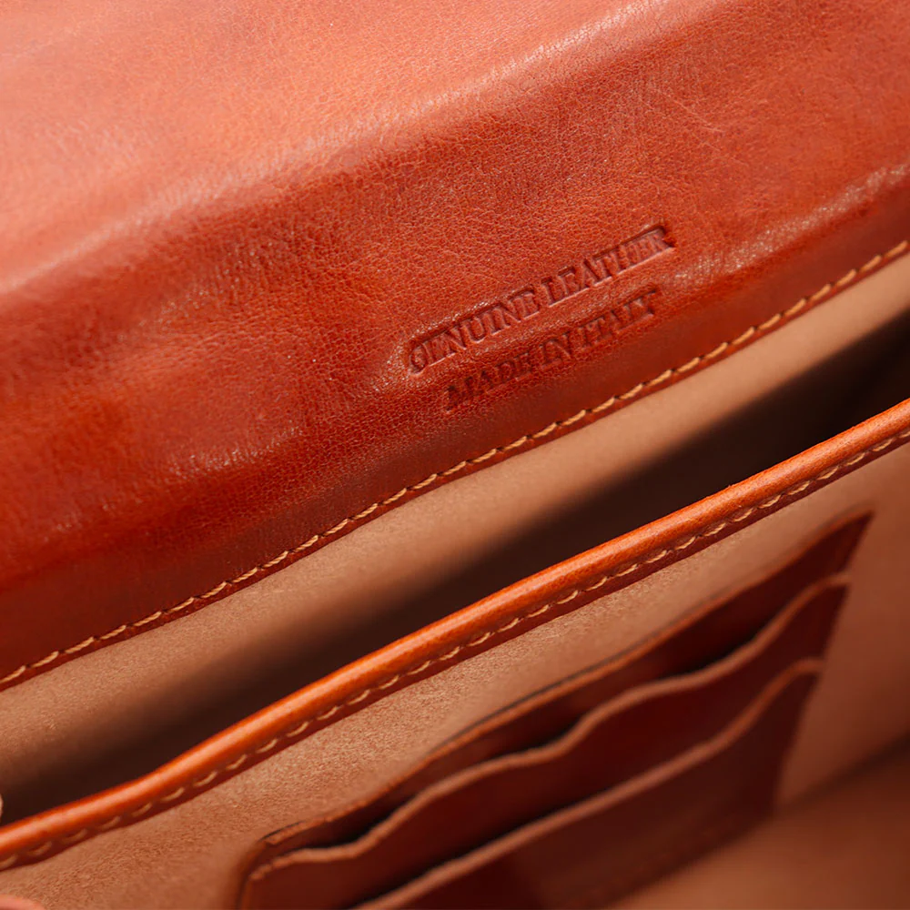 Borsa a Tracolla in Pelle color Cuoio VIAVERDI Made in Italy linea Firenze - Image 11