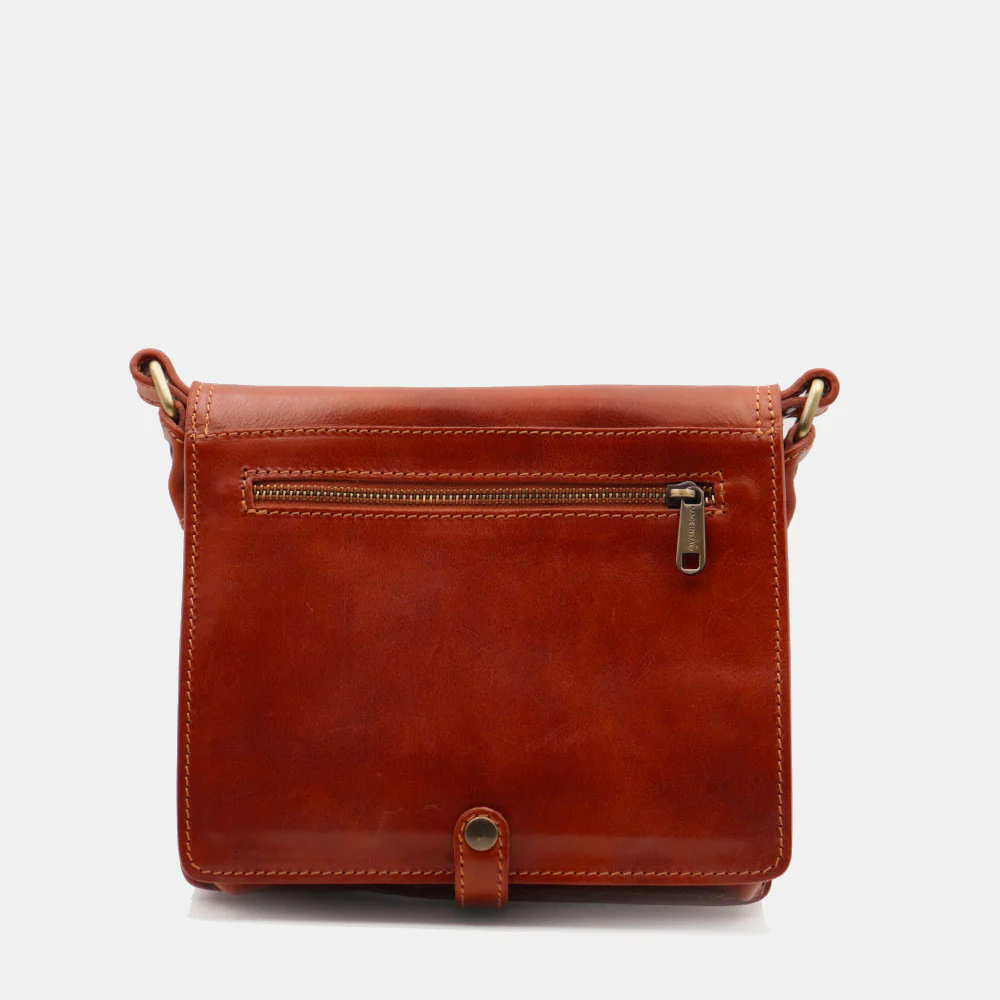 Borsa a Tracolla in Pelle color Cuoio VIAVERDI Made in Italy linea Firenze - Image 7