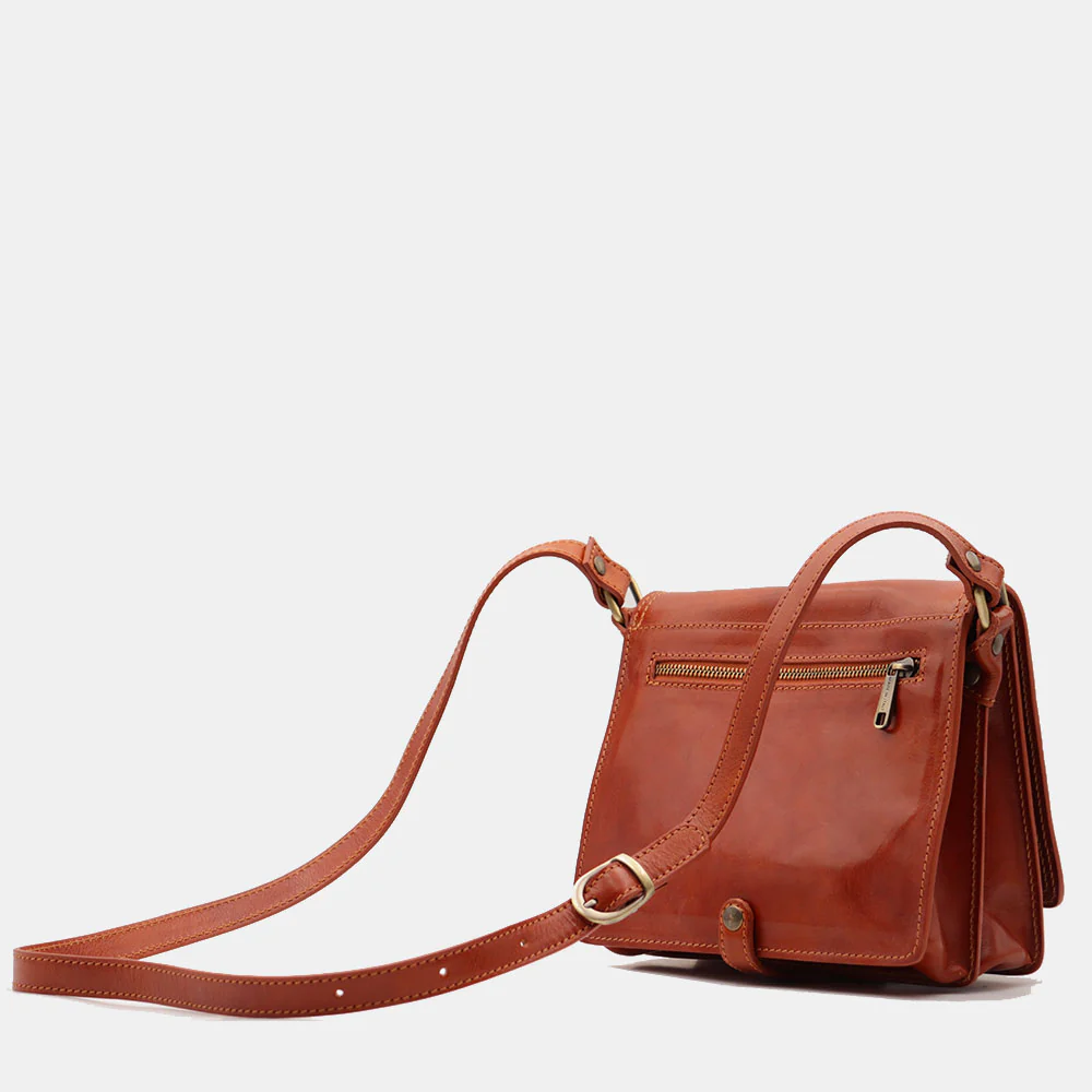 Borsa a Tracolla in Pelle color Cuoio VIAVERDI Made in Italy linea Firenze - Image 8
