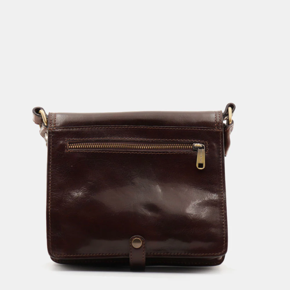Borsa a Tracolla in Pelle Marrone Testa di Moro VIAVERDI Made in Italy linea Firenze - Image 5