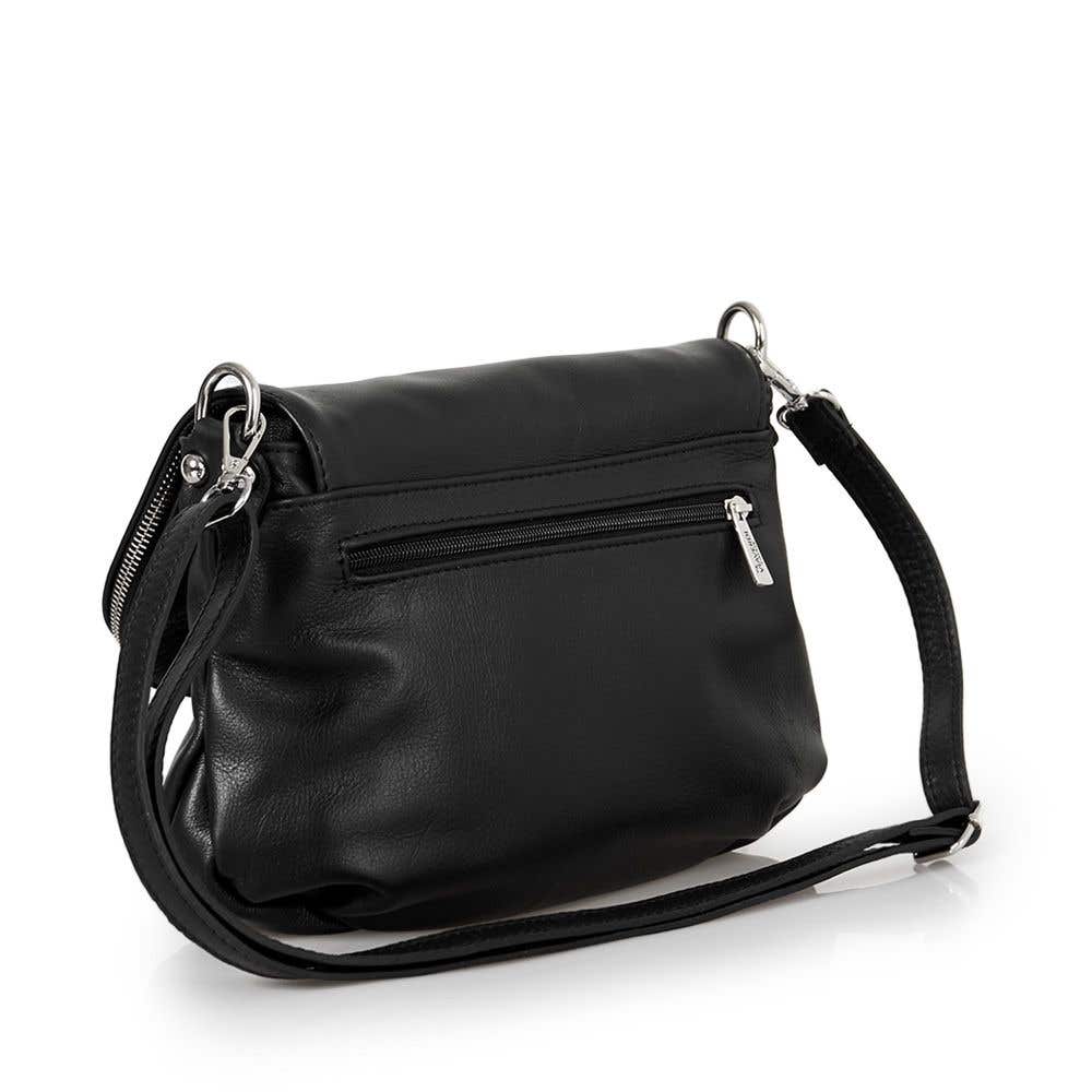 Borsa a Tracolla in Pelle Nera VIAVERDI Made in Italy - Image 3