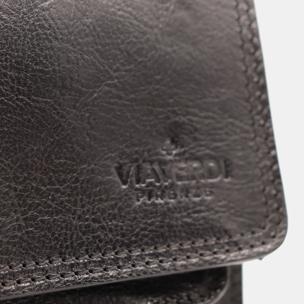 Borsa a Tracolla in Pelle Nera VIAVERDI Made in Italy linea Firenze - Image 11