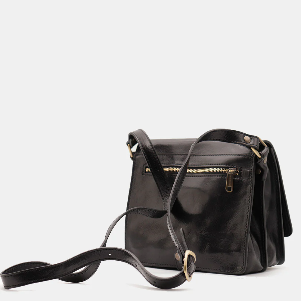 Borsa a Tracolla in Pelle Nera VIAVERDI Made in Italy linea Firenze - Image 7