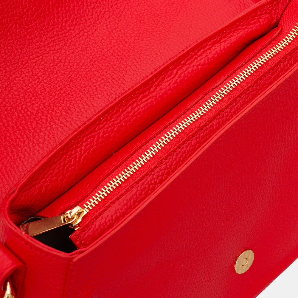 Borsa a Tracolla in Pelle Rossa VIAVERDI Made in Italy - Image 5
