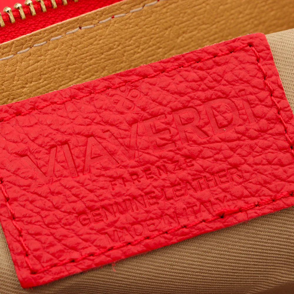 Borsa a Tracolla in Pelle Rossa VIAVERDI Made in Italy - Image 7