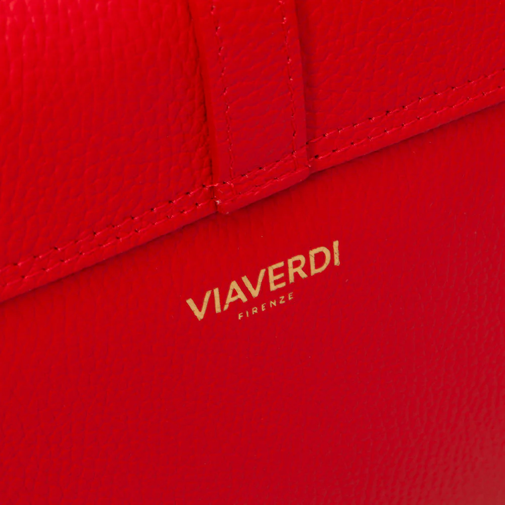 Borsa a Tracolla in Pelle Rossa VIAVERDI Made in Italy - Image 8