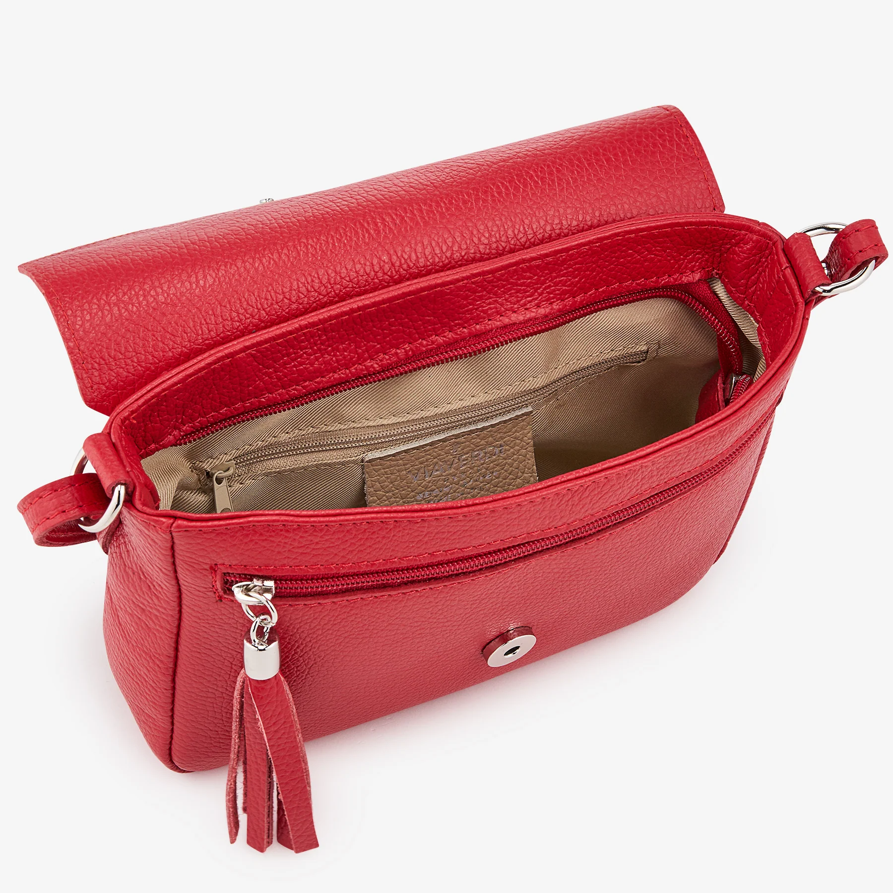Borsa Piccola a Tracolla in Pelle Rossa VIAVERDI Made in Italy - Image 7