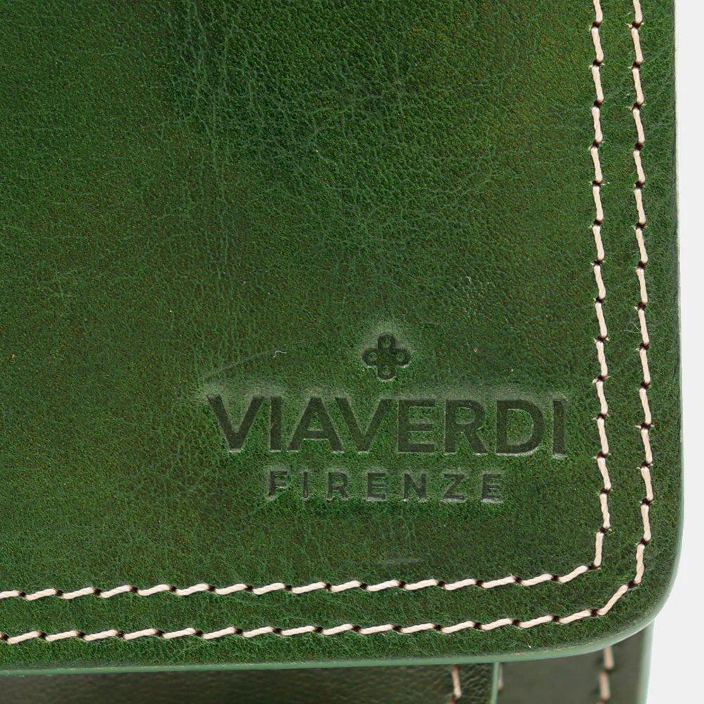 Borsa a Tracolla in Pelle Verde VIAVERDI Made in Italy linea Firenze - Image 13