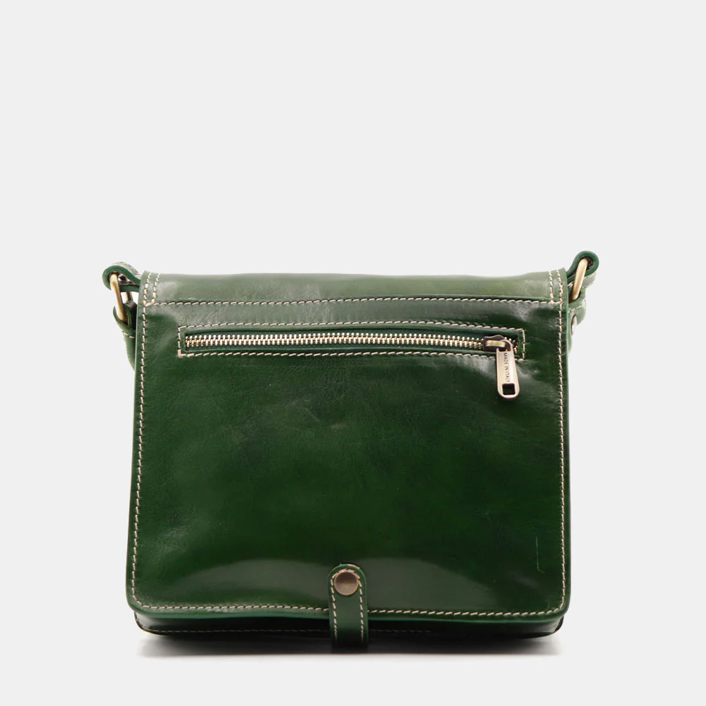 Borsa a Tracolla in Pelle Verde VIAVERDI Made in Italy linea Firenze - Image 4