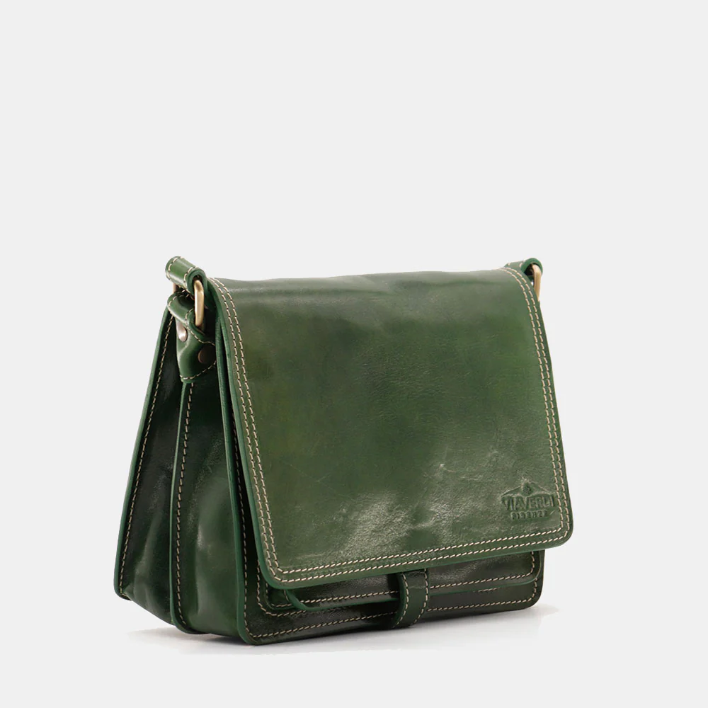 Borsa a Tracolla in Pelle Verde VIAVERDI Made in Italy linea Firenze - Image 7