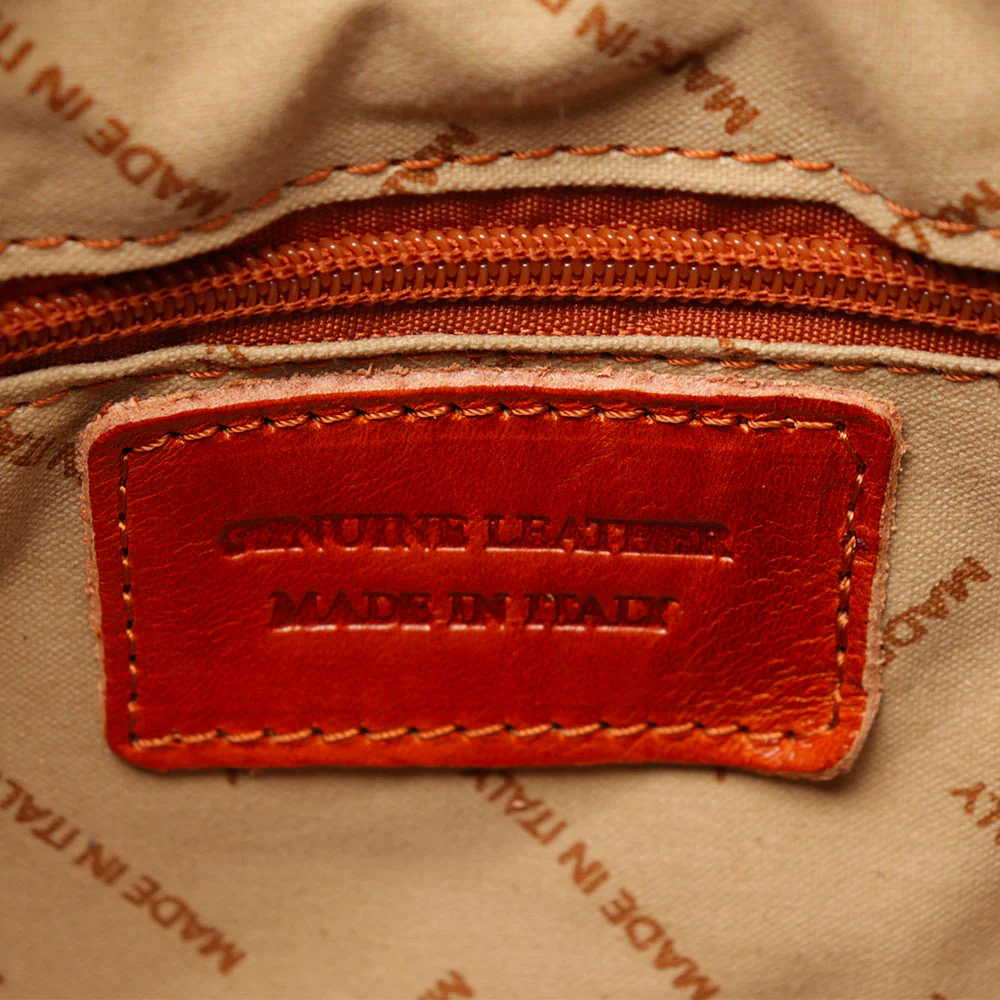 Borsa a Tracolla VIAVERDI in Pelle color Cuoio Made in Italy linea Firenze - Image 11