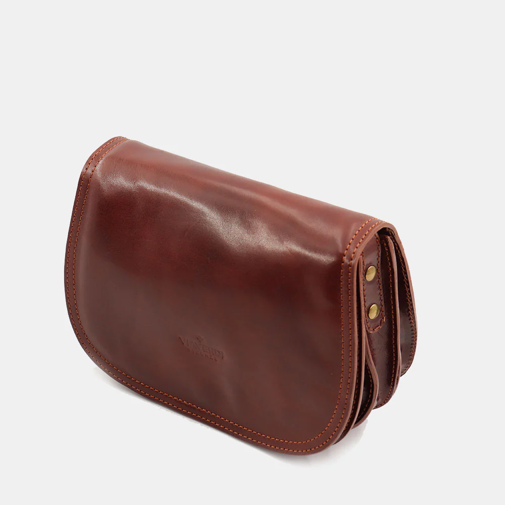 Borsa a Tracolla VIAVERDI in Pelle Marrone Made in Italy linea Firenze - Image 7