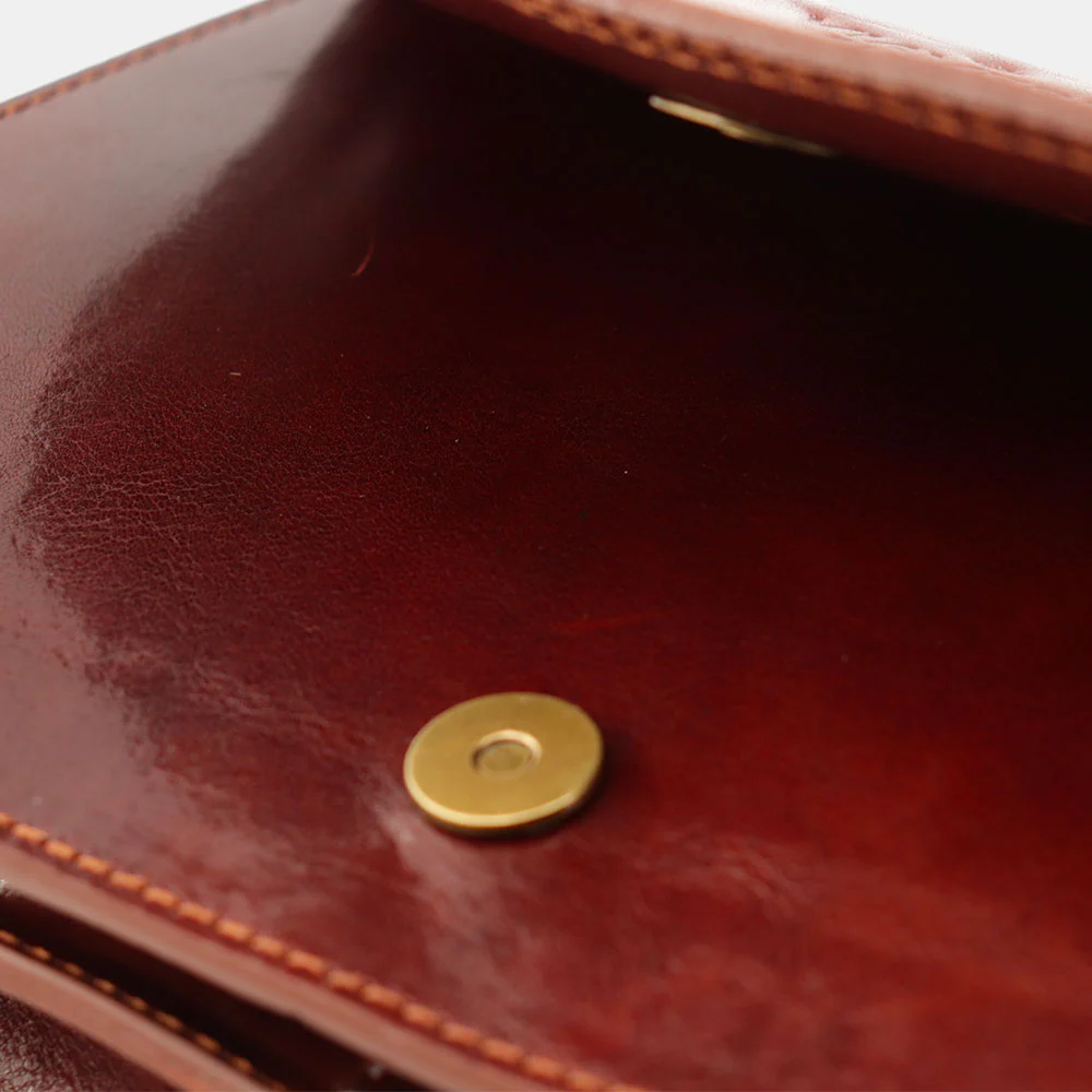 Borsa a Tracolla VIAVERDI in Pelle Marrone Made in Italy linea Firenze - Image 8