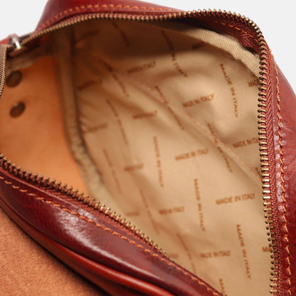 Borsa a Tracolla VIAVERDI in Pelle Marrone Made in Italy linea Firenze - Image 10