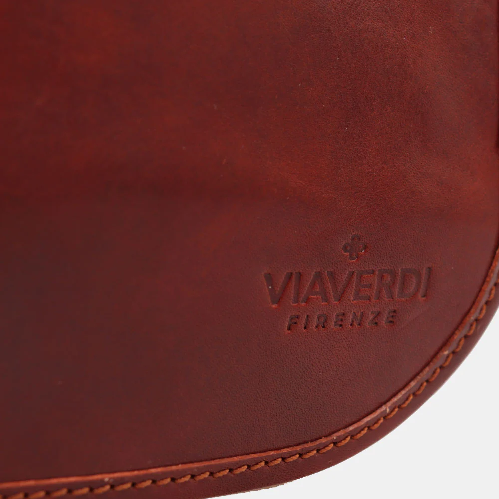 Borsa a Tracolla VIAVERDI in Pelle Marrone Made in Italy linea Firenze - Image 12