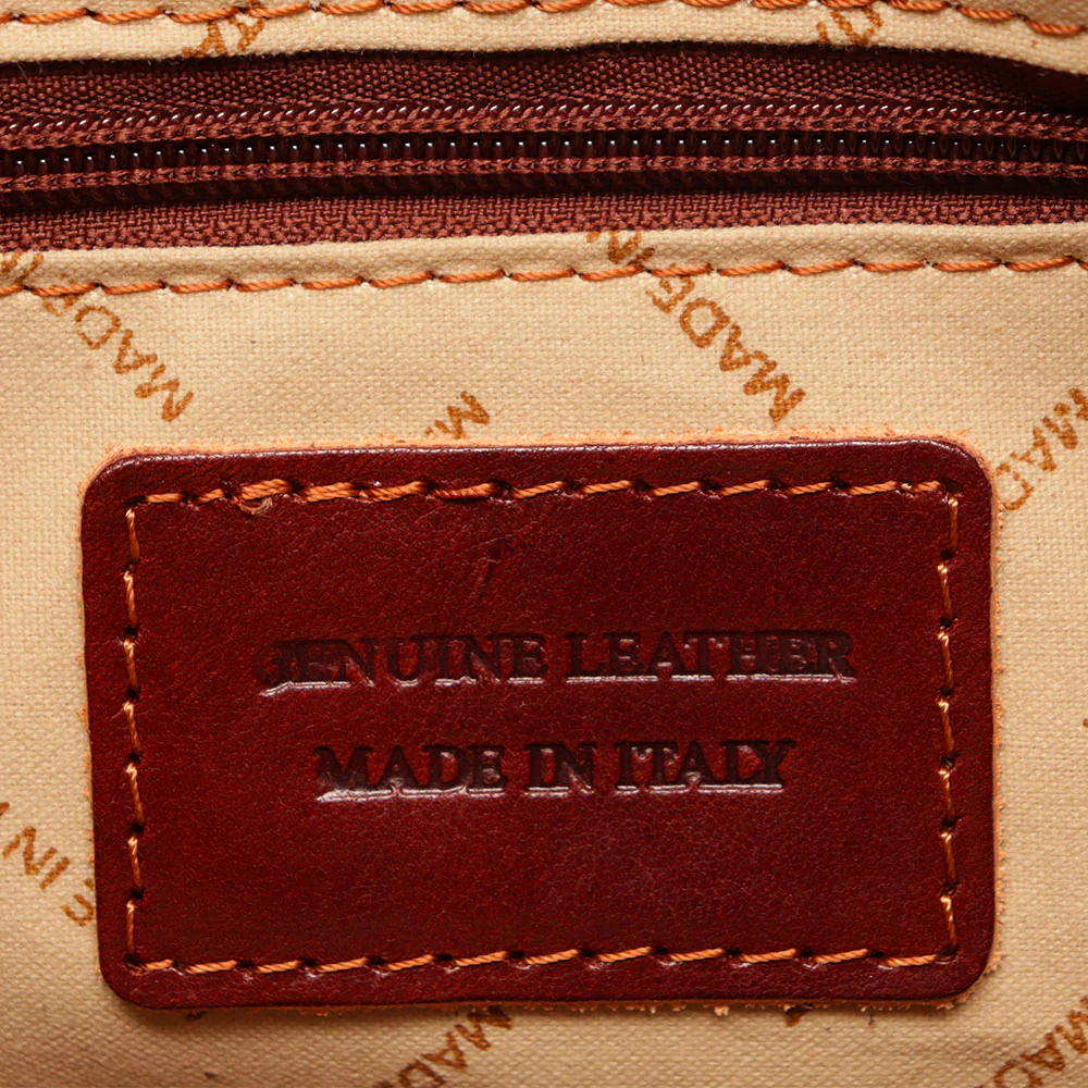 Borsa a Tracolla VIAVERDI in Pelle Marrone Made in Italy linea Firenze - Image 13