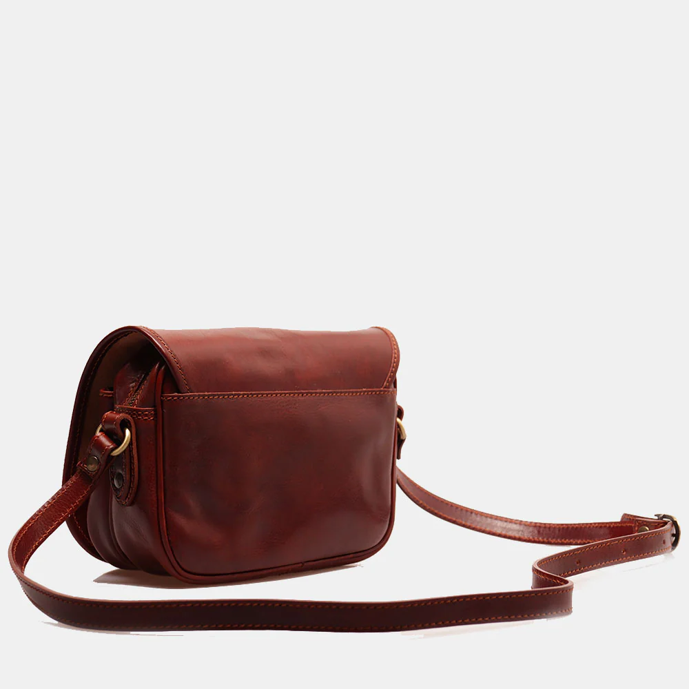 Borsa a Tracolla VIAVERDI in Pelle Marrone Made in Italy linea Firenze - Image 7