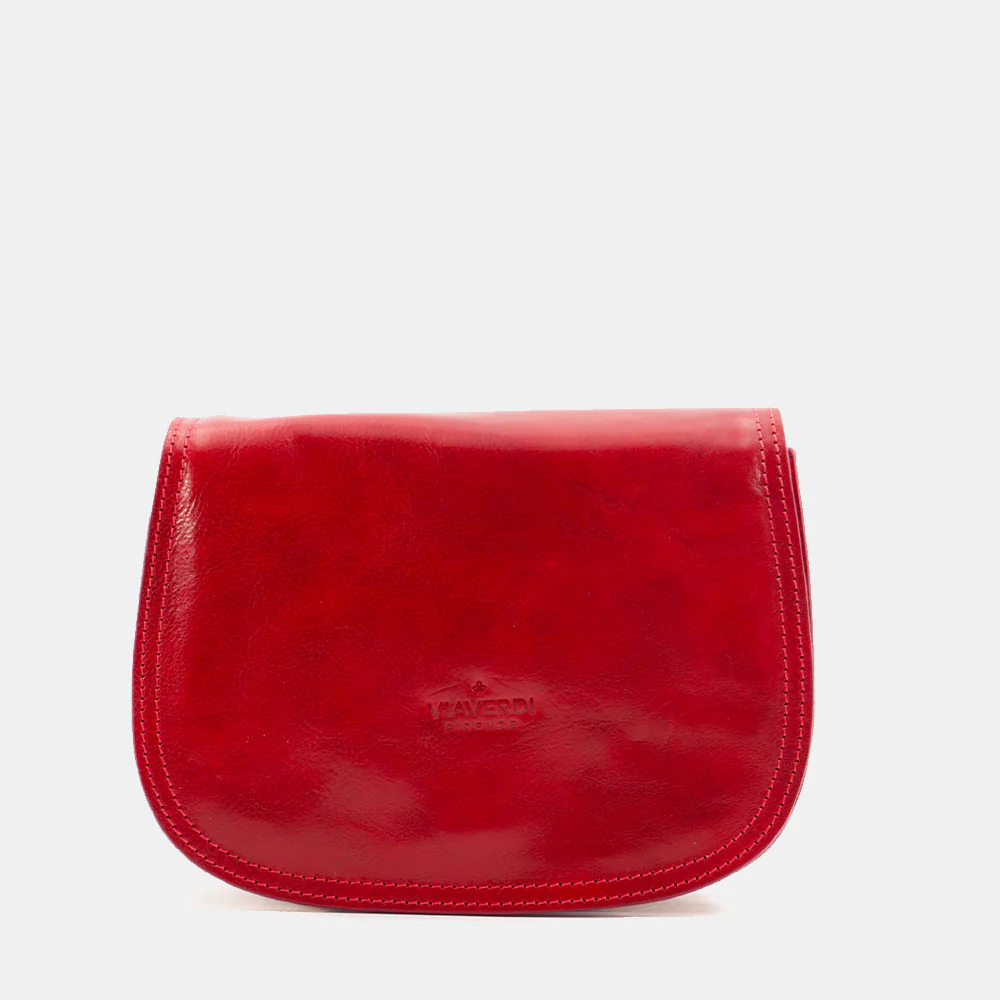 Borsa a Tracolla VIAVERDI in Pelle Rossa Made in Italy linea Firenze