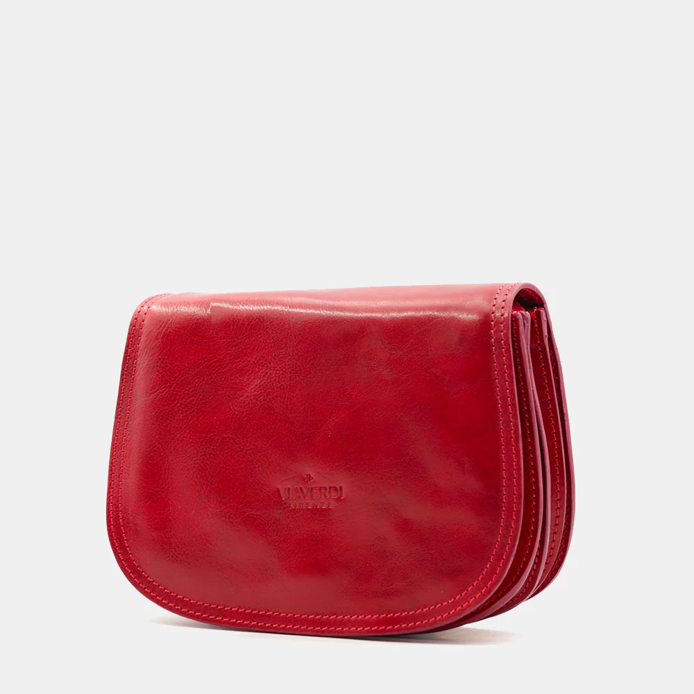 Borsa a Tracolla VIAVERDI in Pelle Rossa Made in Italy linea Firenze - Image 2