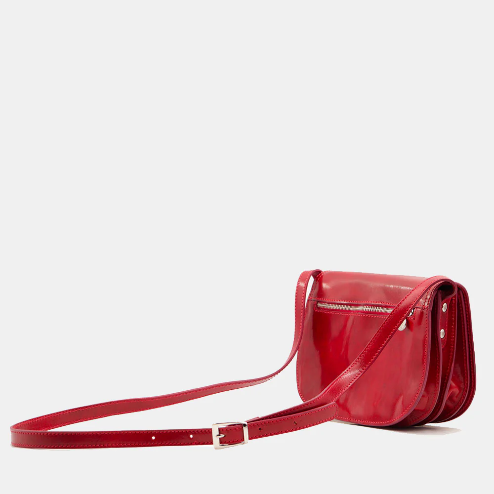 Borsa a Tracolla VIAVERDI in Pelle Rossa Made in Italy linea Firenze - Image 4