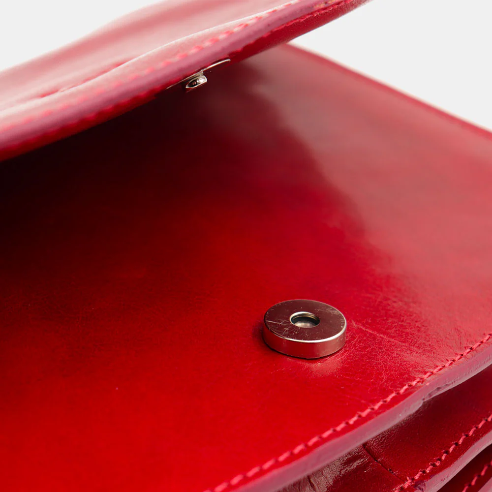 Borsa a Tracolla VIAVERDI in Pelle Rossa Made in Italy linea Firenze - Image 5