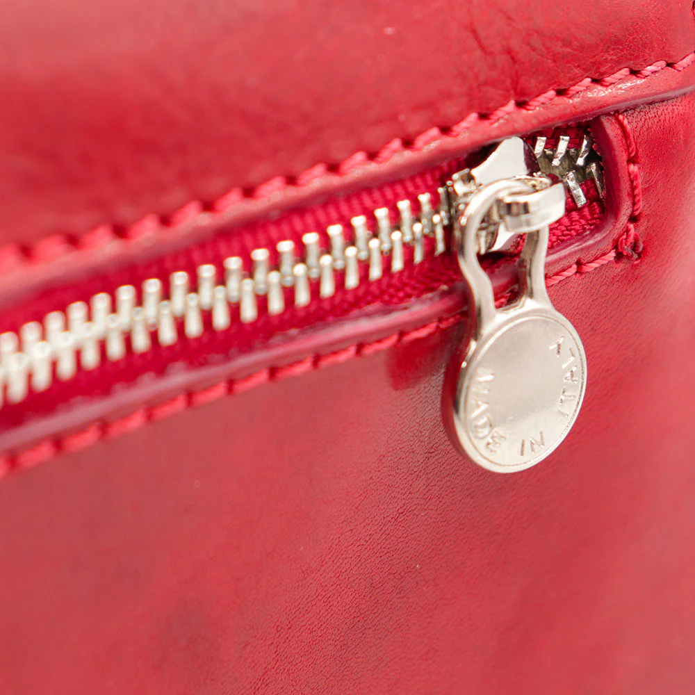 Borsa a Tracolla VIAVERDI in Pelle Rossa Made in Italy linea Firenze - Image 7