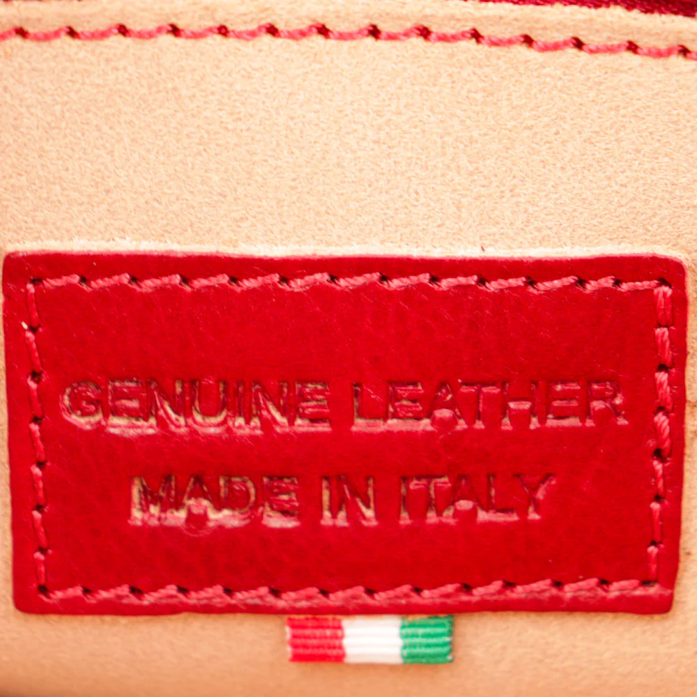Borsa a Tracolla VIAVERDI in Pelle Rossa Made in Italy linea Firenze - Image 9